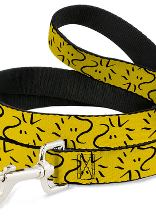 Dog Leash - Peanuts Woodstock Line Face Line Art Yellow/Black