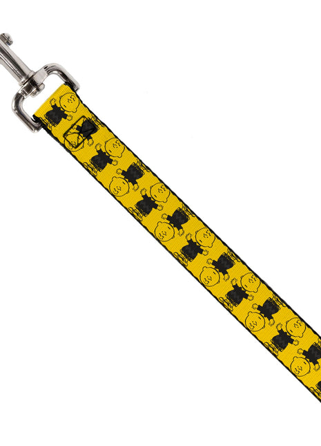 Dog Leash - Peanuts Charlie Brown Pose Flip Yellow/Black
