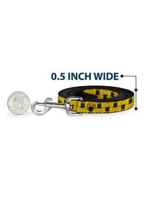 Dog Leash - Peanuts Charlie Brown Pose Flip Yellow/Black