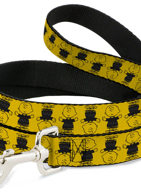 Dog Leash - Peanuts Charlie Brown Pose Flip Yellow/Black