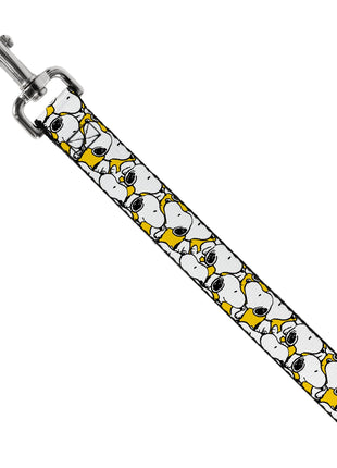 Dog Leash - Peanuts Snoopy Pose Stacked Yellow