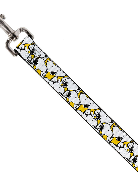 Dog Leash - Peanuts Snoopy Pose Stacked Yellow