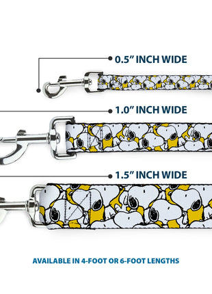 Dog Leash - Peanuts Snoopy Pose Stacked Yellow