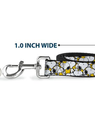 Dog Leash - Peanuts Snoopy Pose Stacked Yellow