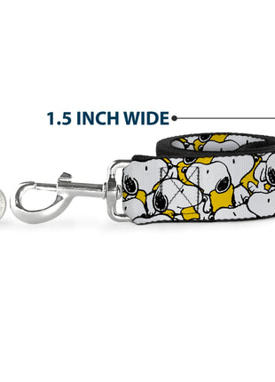 Dog Leash - Peanuts Snoopy Pose Stacked Yellow