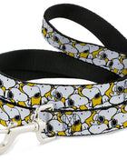 Dog Leash - Peanuts Snoopy Pose Stacked Yellow