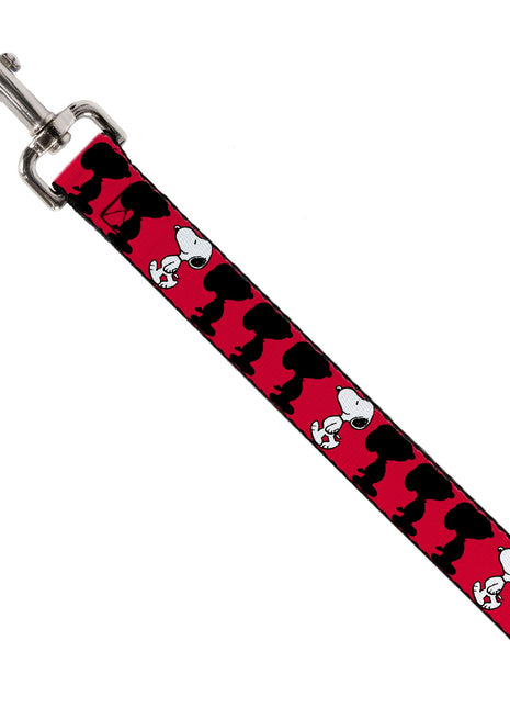 Dog Leash - Peanuts Snoopy Walking/Silhouette Pose Red/Black/White