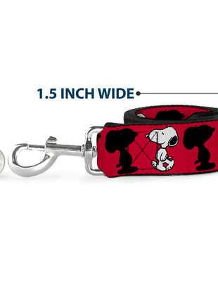 Dog Leash - Peanuts Snoopy Walking/Silhouette Pose Red/Black/White