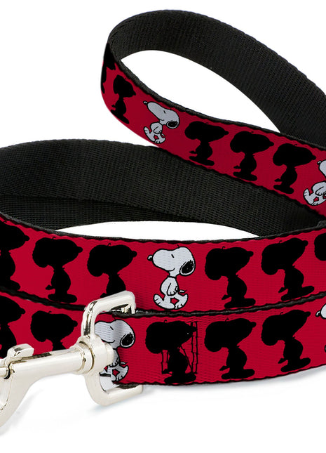 Dog Leash - Peanuts Snoopy Walking/Silhouette Pose Red/Black/White
