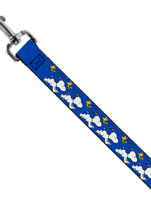 Dog Leash - Peanuts Snoopy Running and Woodstock Pose Blue