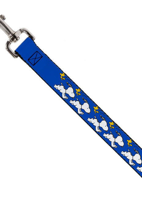 Dog Leash - Peanuts Snoopy Running and Woodstock Pose Blue