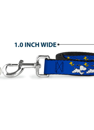 Dog Leash - Peanuts Snoopy Running and Woodstock Pose Blue