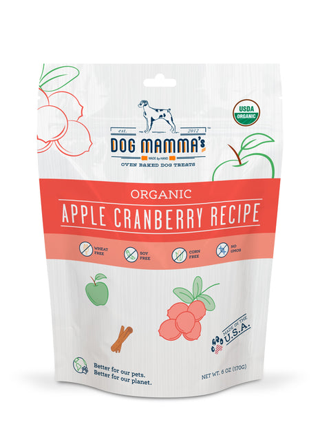 Dog Mamma's Organic Apple Cranberry Recipe - USDA Organic Certified Dog Treats