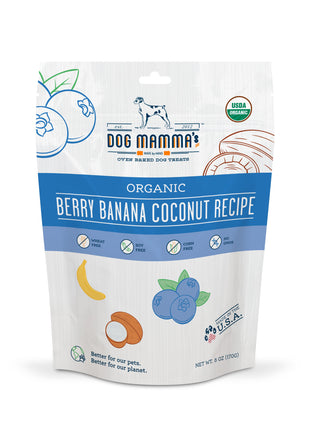 Dog Mamma's Organic Berry Banana Coconut Recipe - USDA Organic Certified Dog Treats