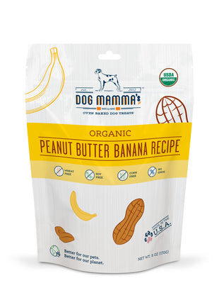 Dog Mamma's Organic Peanut Butter Banana Recipe - USDA Organic Certified Dog Treats