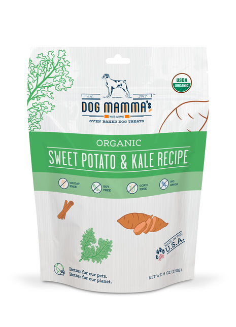Dog Mamma's Organic Sweet Potato & Kale Recipe - USDA Organic Certified Dog Treats