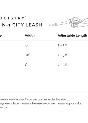 3-in-1 City Dog Leash - Denim