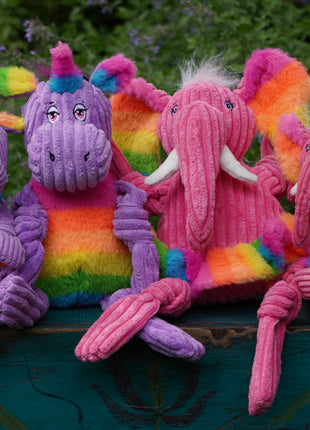Rainbow Elephant Knottie® Plush Dog Toy