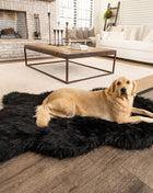 PupRug by Paw.com®  Faux Fur Orthopedic Dog Bed - Curve Midnight Black