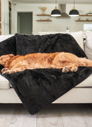 PupProtector™ Short Fur Waterproof Throw Blanket - Midnight Black