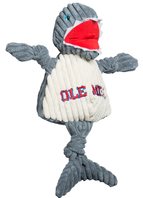 NCAA Ole Miss (U. of Mississippi), Tony Land Shark Knottie® Plush Dog Toy