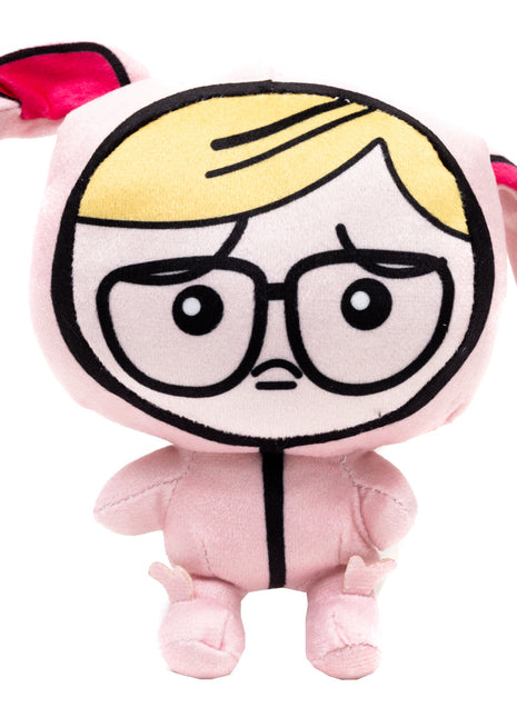 Dog Toy Squeaker Plush - A Christmas Story Ralphie Pink Bunny Pajama Pose