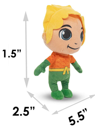 Dog Toy Squeaker Plush - DC Super Friends Collection Chibi Aquaman Full Body Standing Pose