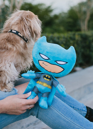 Dog Toy Squeaker Plush - Batman Full Body Standing Pose with Blue Cape