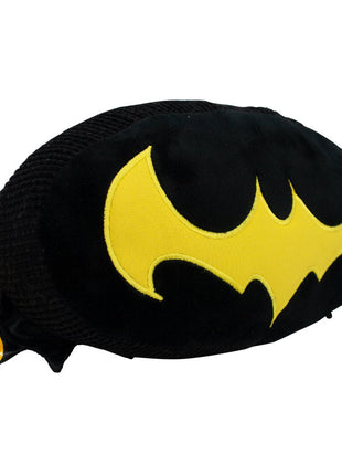 Dog Toy Squeaker Plush - DC Legion of Super-Pets Batman Dog Ace the Bat Hound Bat Logo with Cape Black Yellow