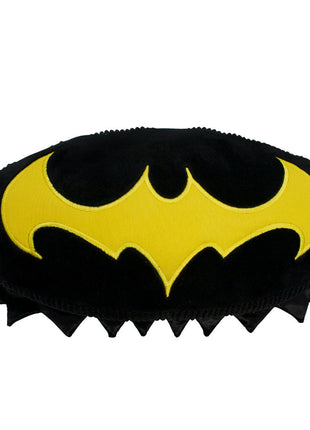 Dog Toy Squeaker Plush - DC Legion of Super-Pets Batman Dog Ace the Bat Hound Bat Logo with Cape Black Yellow