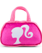 Dog Toy Squeaker Plush - Barbie Silhouette and Autograph Script Handbag Replica Pink/White