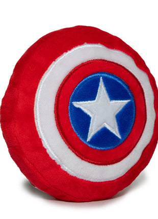 Dog Toy Squeaky Plush - Captain America Shield Red White Blue White