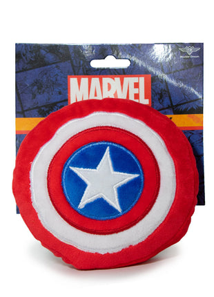 Dog Toy Squeaky Plush - Captain America Shield Red White Blue White