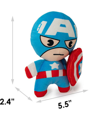 Dog Toy Squeaky Plush - Kawaii Captain America Standing Pose