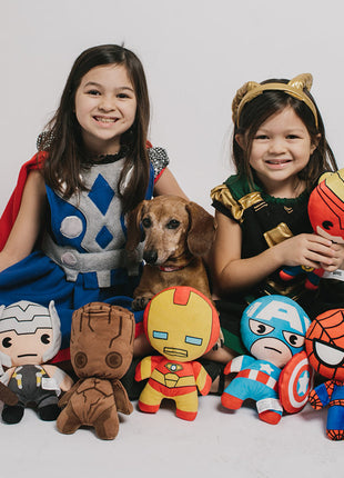 Dog Toy Squeaky Plush - Kawaii Captain America Standing Pose