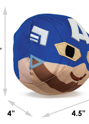 Dog Toy Ballistic Squeaker - Captain America Smiling Face Round Blue