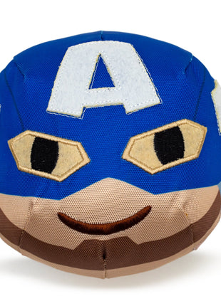Dog Toy Ballistic Squeaker - Captain America Smiling Face Round Blue