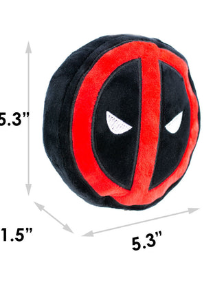 Dog Toy Squeaky Plush - Deadpool Logo Black Red White
