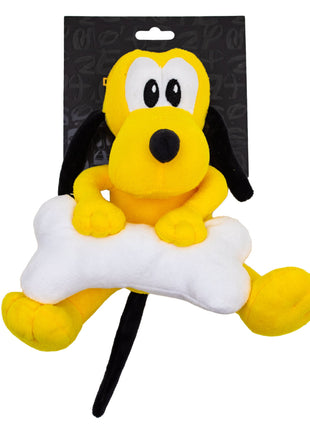 Dog Toy Squeaker Plush - Disney Pluto with Bone Sitting Pose