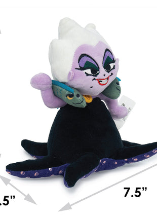 Dog Toy Squeaker Plush - The Little Mermaid Villain Ursula Full Body Pose with Flotsam and Jetsam
