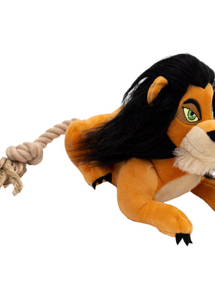 Dog Toy Squeaker Plush - Disney The Lion King Scar Full Body Pose with Rope Tail