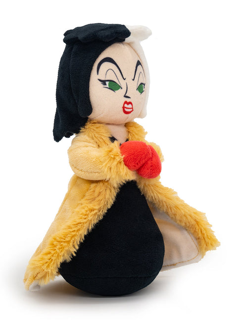 Dog Toy Squeaker Plush - One Hundred and One Dalmatians  Villain Cruella de Vil Full Body Standing Pose