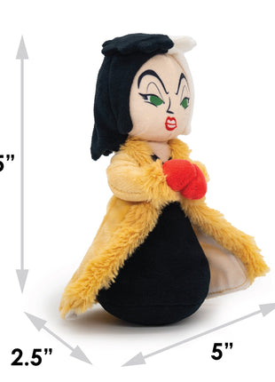 Dog Toy Squeaker Plush - One Hundred and One Dalmatians  Villain Cruella de Vil Full Body Standing Pose