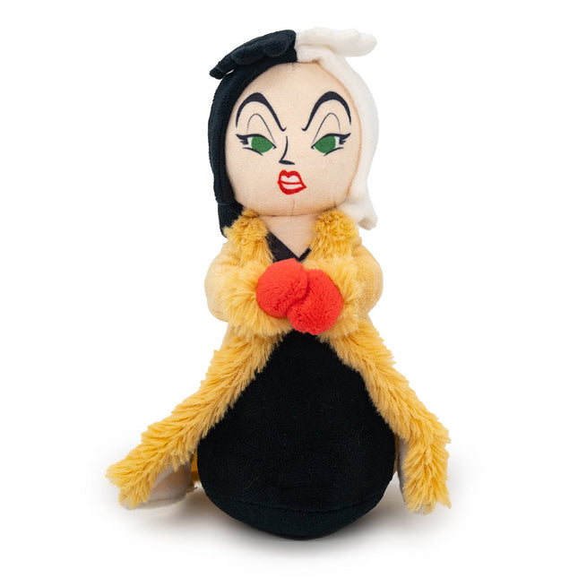 Dog Toy Squeaker Plush - One Hundred and One Dalmatians  Villain Cruella de Vil Full Body Standing Pose