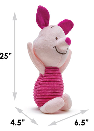 Dog Toy Squeaker Plush - Winnie the Pooh Piglet Arms Up Sitting Pose
