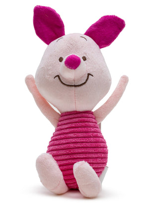 Dog Toy Squeaker Plush - Winnie the Pooh Piglet Arms Up Sitting Pose