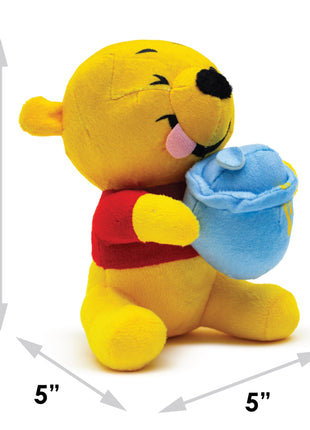 Dog Toy Squeaker Plush - Winnie the Pooh Winking Hunny Pot Sitting Pose