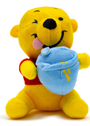 Dog Toy Squeaker Plush - Winnie the Pooh Winking Hunny Pot Sitting Pose