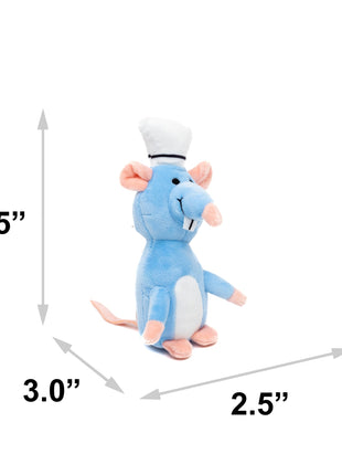 Dog Toy Squeaker Plush - Ratatouille Chef Remy Rat Full Body Pose