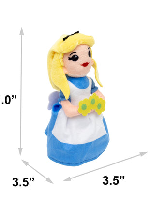Dog Toy Squeaker Plush - Alice in Wonderland with Flowers Full Body Pose
